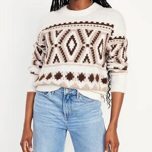 NWT Old Navy Cozy Fair Aisle Sweater Large Western Cowgirl